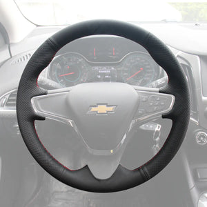 Griffowl Steering Wheel Cover for Bespoke Hatchback Chevrolet Chevy Cruze 2016-2019. Hand-sewn kit for drivers seeking precision and comfort.
