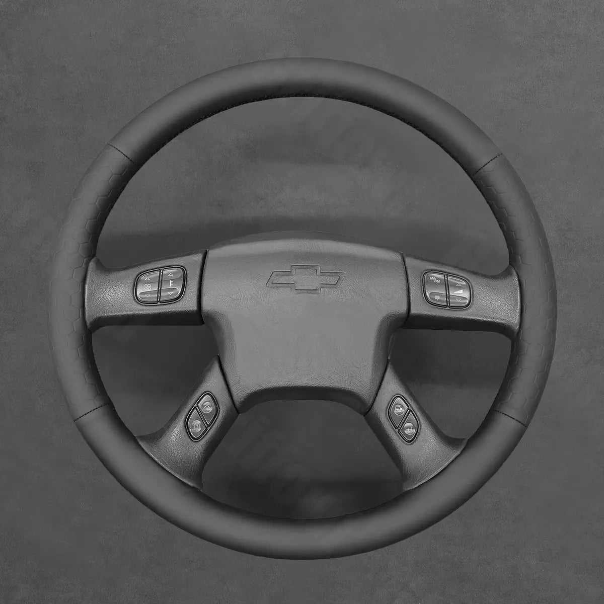 Griffowl Steering Wheel Cover for Bespoke Hatchback Chevrolet Chevy Express 2003-2009. Elevate your interior with Griffowl's wrap and stitch kit.
