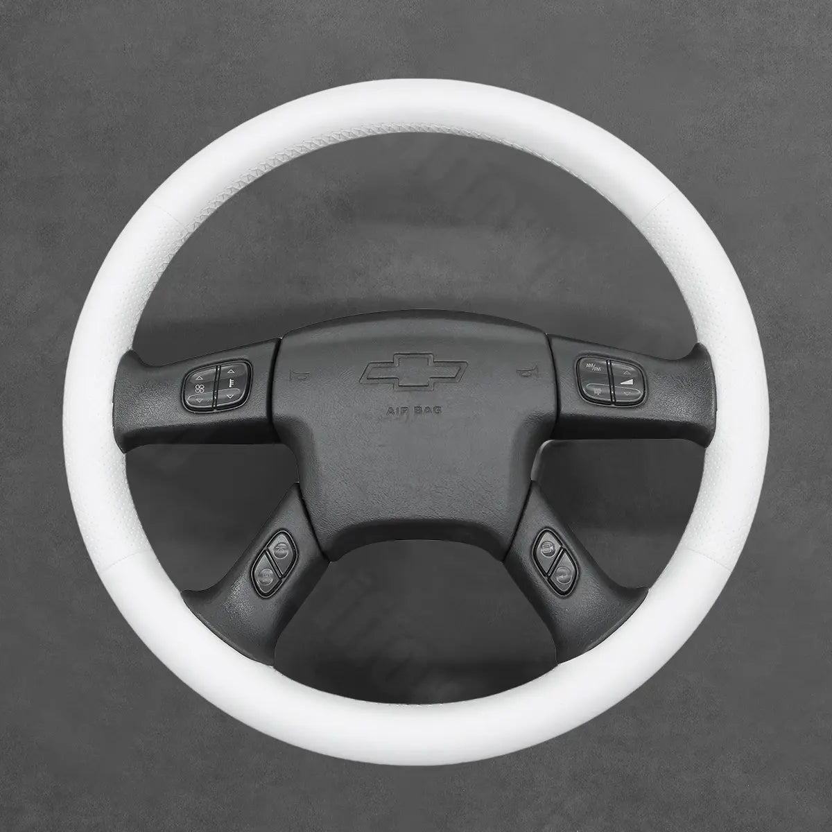 Griffowl Steering Wheel Cover for Bespoke Hatchback Chevrolet Chevy Express 2003-2009. Elevate your interior with Griffowl's wrap and stitch kit.
