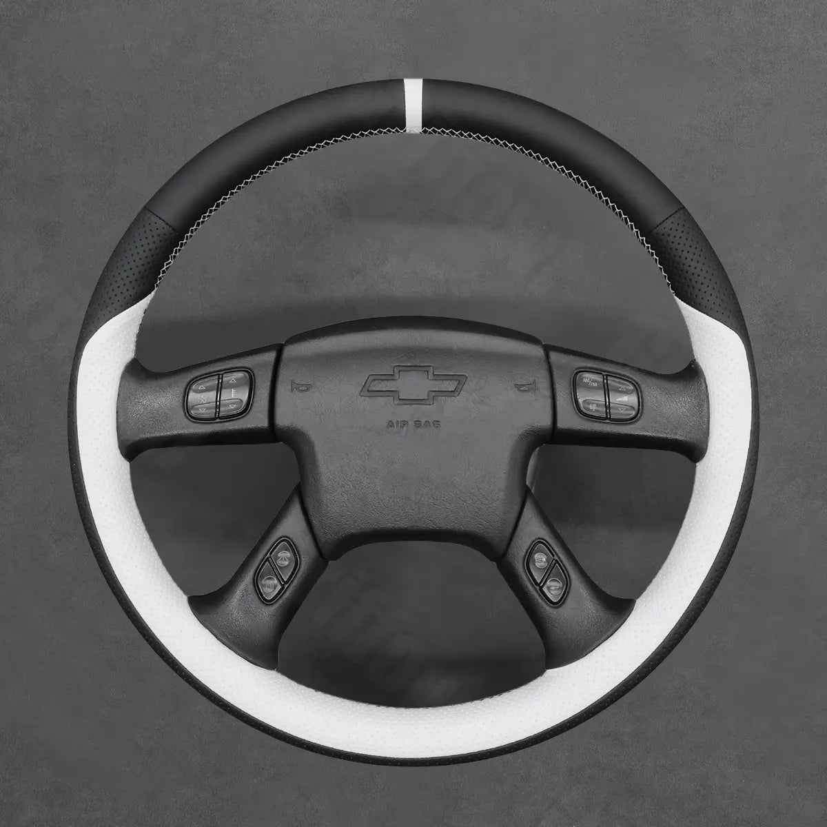 Griffowl Steering Wheel Cover for Bespoke Hatchback Chevrolet Chevy Express 2003-2009. Elevate your interior with Griffowl's wrap and stitch kit.
