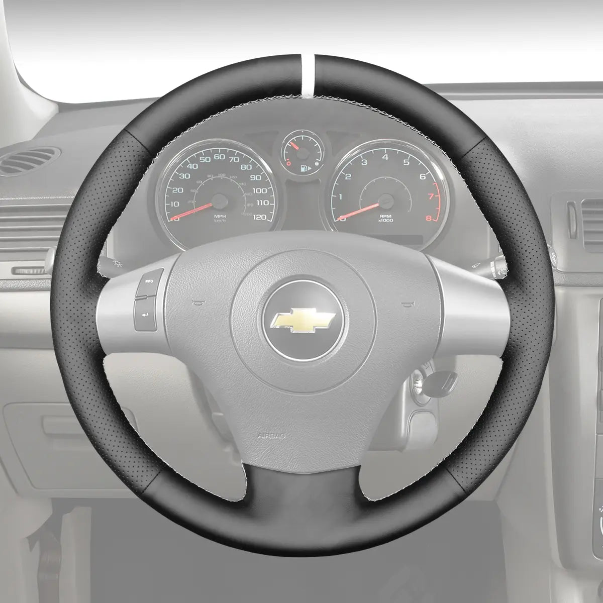 Griffowl Steering Wheel Cover for Bespoke Hatchback Chevrolet Chevy HHR 2006-2009. For refined interior upgrades using our wrap and stitch kit.
