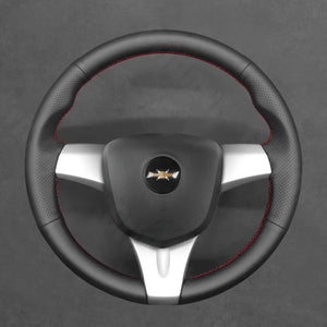Griffowl Steering Wheel Cover for Bespoke Hatchback Chevrolet Chevy Spark 2010-2015. Hand-sewn kit for drivers seeking precision and comfort.
