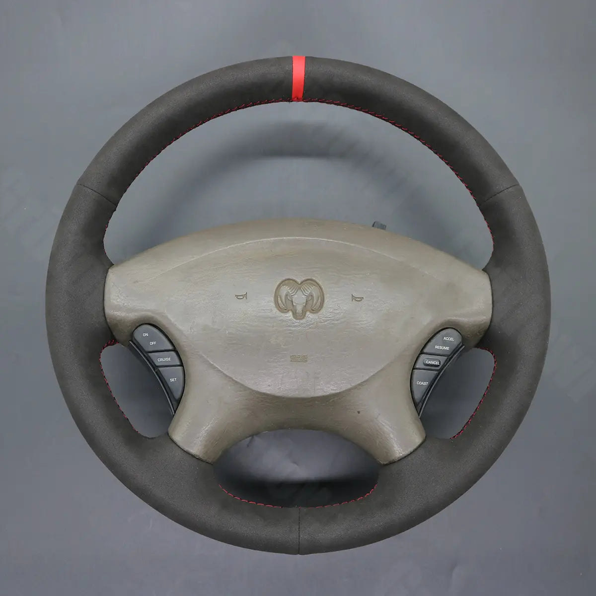 Griffowl Steering Wheel Cover for Bespoke Hatchback Dodge Grand Caravan 2001-2007. For refined interior upgrades using our wrap and stitch kit.
