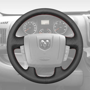 Griffowl Steering Wheel Cover for Bespoke Hatchback Dodge ProMaster 2014-2019. Griffowl's interior mod with hand-sewn DIY steering wheel kit.