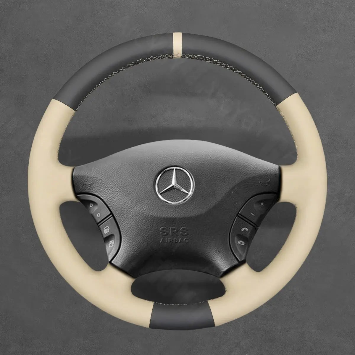 Griffowl Steering Wheel Cover for Bespoke Hatchback Dodge Sprinter 2010-2013. Griffowl's interior mod with hand-sewn DIY steering wheel kit.