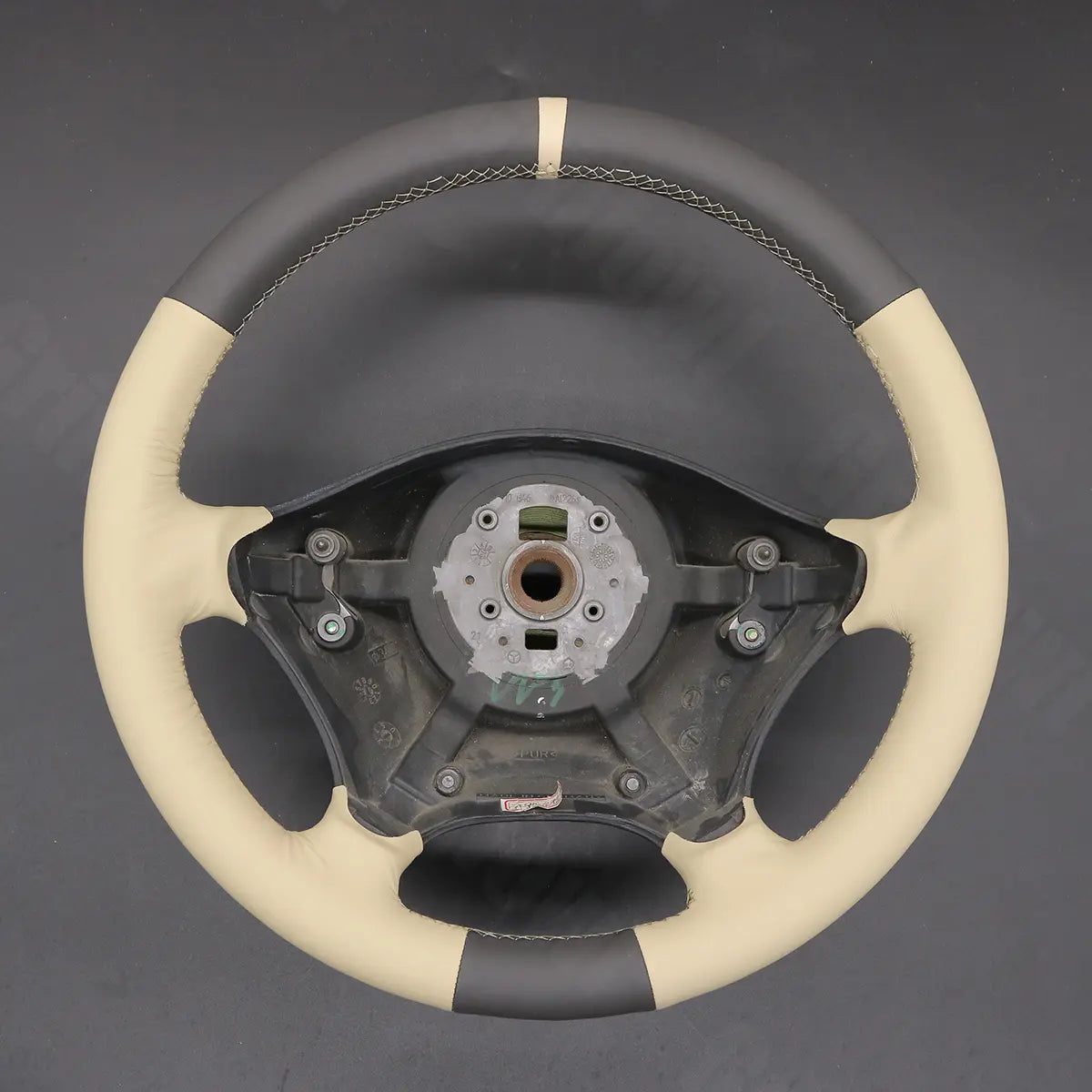 Griffowl Steering Wheel Cover for Bespoke Hatchback Dodge Sprinter 2010-2013. Griffowl's interior mod with hand-sewn DIY steering wheel kit.