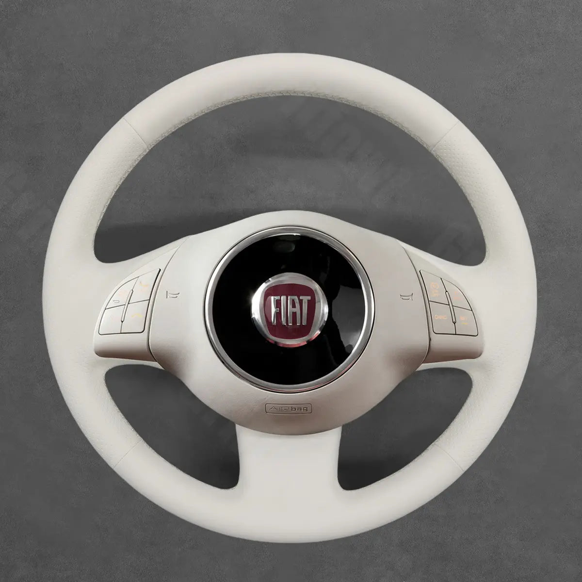 Griffowl Steering Wheel Cover for Bespoke Hatchback Fiat 500 2008-2012. Perfect grip with our steering wheel wrap and custom interior touch.