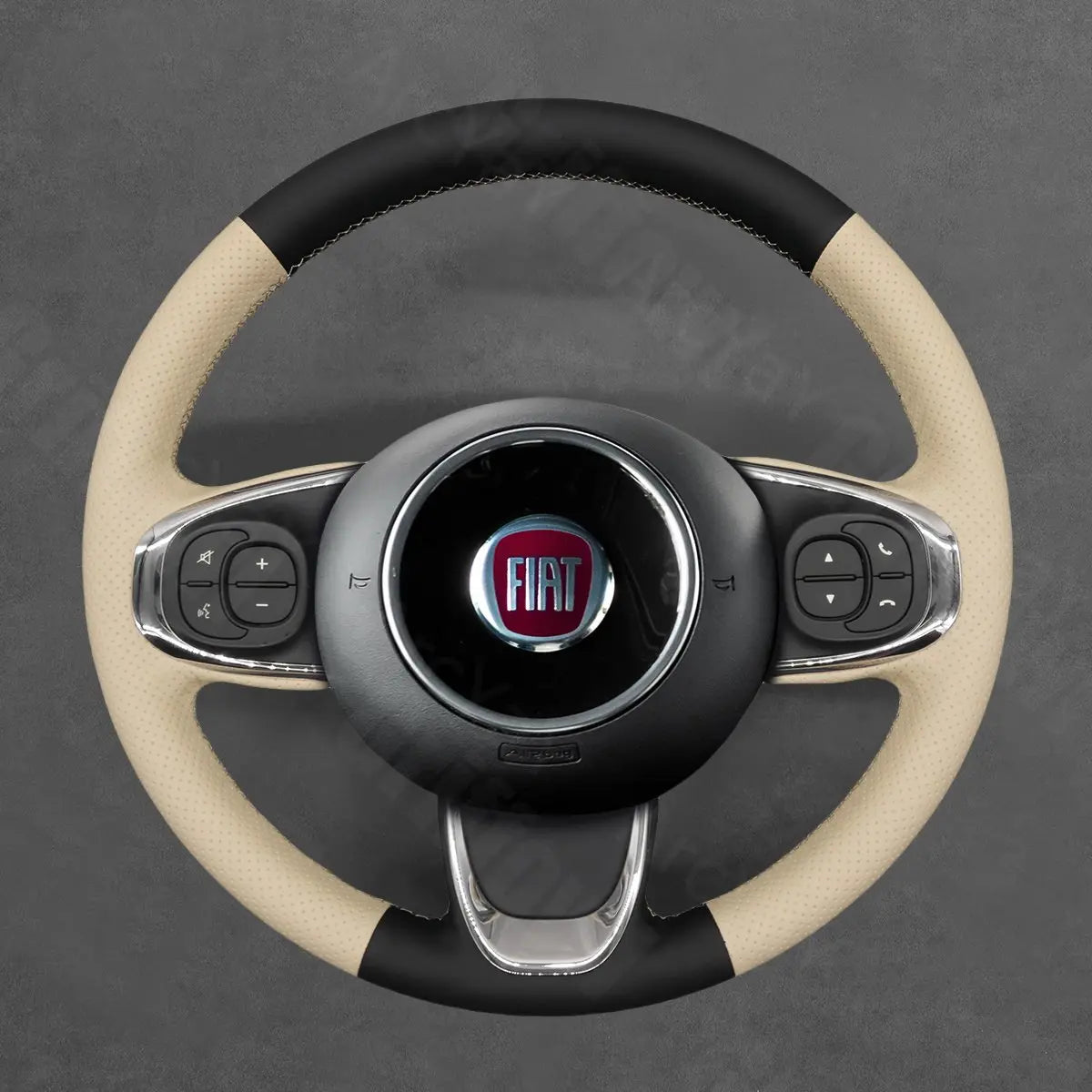 Griffowl Steering Wheel Cover for Bespoke Hatchback Fiat 500 500C 2016-2021. Perfect grip with our steering wheel wrap and custom interior touch.