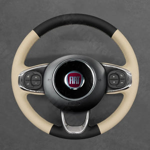 Griffowl Steering Wheel Cover for Bespoke Hatchback Fiat 500 500C 2016-2021. Perfect grip with our steering wheel wrap and custom interior touch.