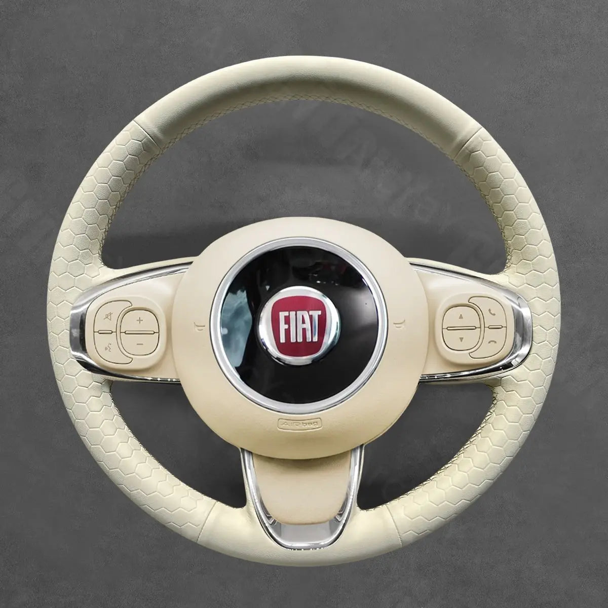 Griffowl Steering Wheel Cover for Bespoke Hatchback Fiat 500 500C 2016-2021. Perfect grip with our steering wheel wrap and custom interior touch.