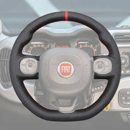 Griffowl Steering Wheel Cover for Bespoke Hatchback Fiat Panda D 2012-2024. Perfect grip with our steering wheel wrap and custom interior touch.