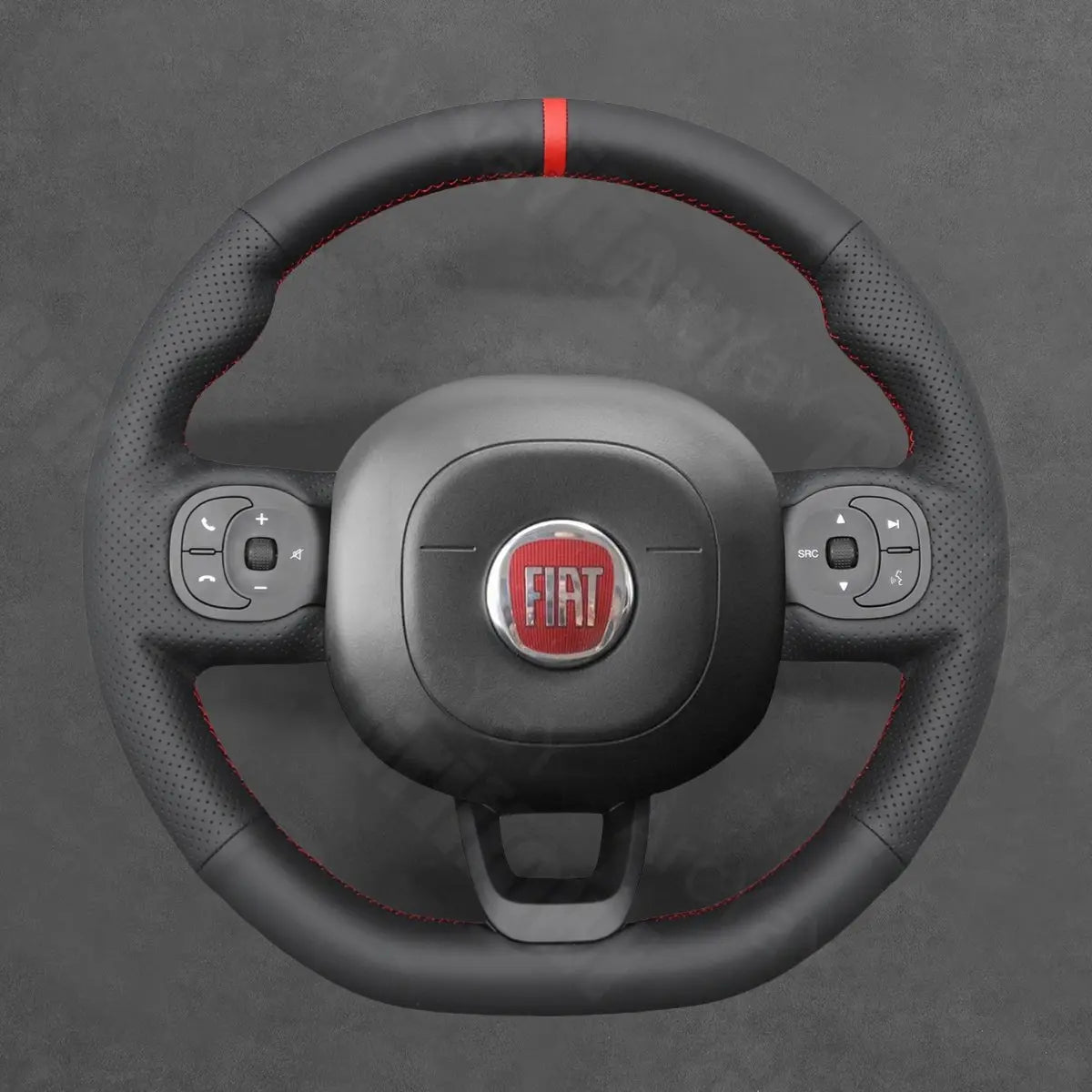 Griffowl Steering Wheel Cover for Bespoke Hatchback Fiat Panda D 2012-2024. Perfect grip with our steering wheel wrap and custom interior touch.