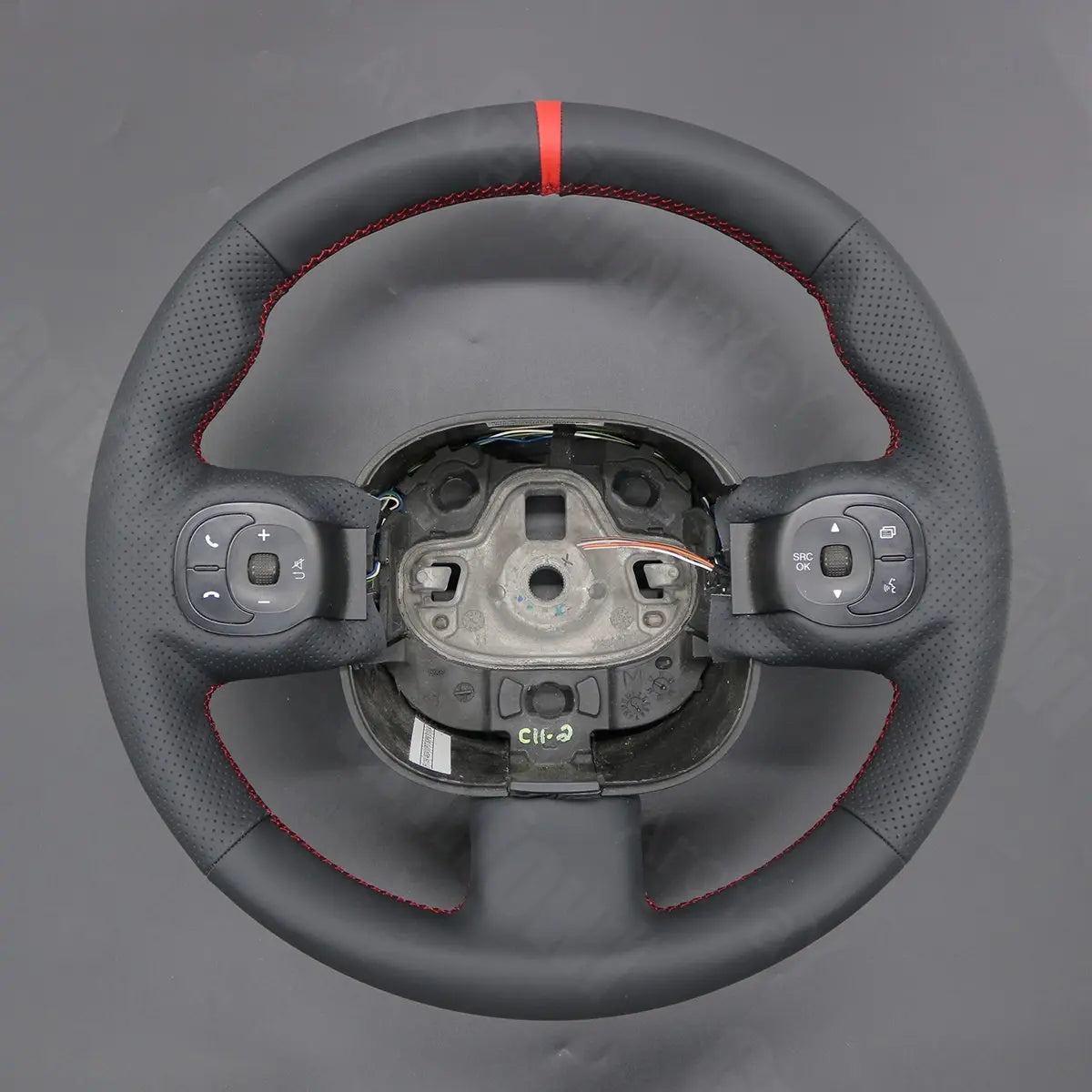 Griffowl Steering Wheel Cover for Bespoke Hatchback Fiat Panda Multi-Function 2012-2024. Elevate your interior with Griffowl's wrap and stitch kit.