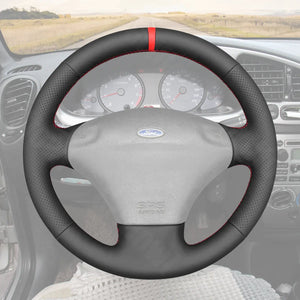 Griffowl Steering Wheel Cover for Bespoke Ford Fiesta Mk4 Puma 1995-2002. Hand-sewn kit for drivers seeking precision and comfort.