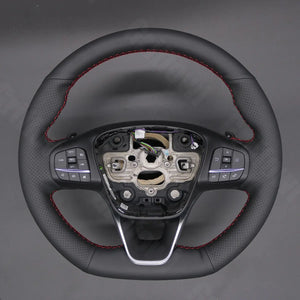 Griffowl Steering Wheel Cover for Bespoke Hatchback Ford Fiesta Mk8 Focus Mk4 Puma Kuga ST-Line ST
 2018-2024. Perfect for enthusiasts seeking refined interior mods.
