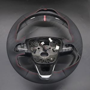 Griffowl Steering Wheel Cover for Bespoke Hatchback Ford Fiesta Mk8 Focus Mk4 Puma Transit Mk8 Courier Custom Tourneo Courier Custom Tourneo Courier Bronco Sport Escape Kuga III Puma Custom Maverick 2012-2024. Compact, hand-sewn DIY wrap for quick interior mods and grip upgrade.