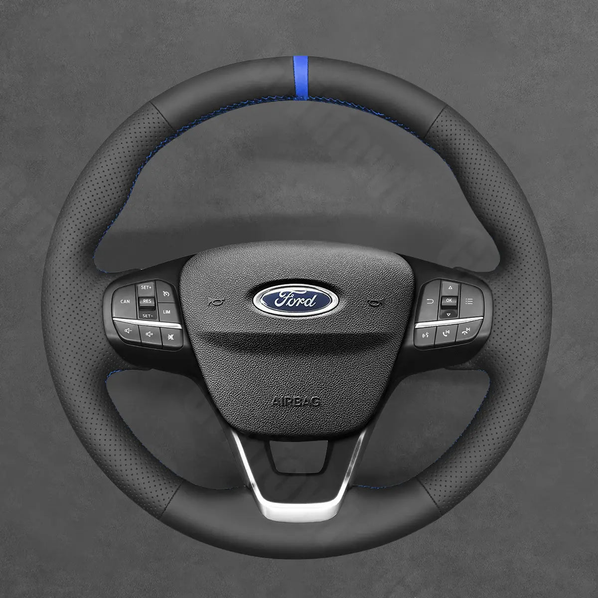 Griffowl Steering Wheel Cover for Bespoke Hatchback Ford Fiesta Mk8 Focus Mk4 Puma Transit Mk8 Courier Custom Tourneo Courier Custom Tourneo Courier Bronco Sport Escape Kuga III Puma Custom Maverick 2012-2024. Compact, hand-sewn DIY wrap for quick interior mods and grip upgrade.