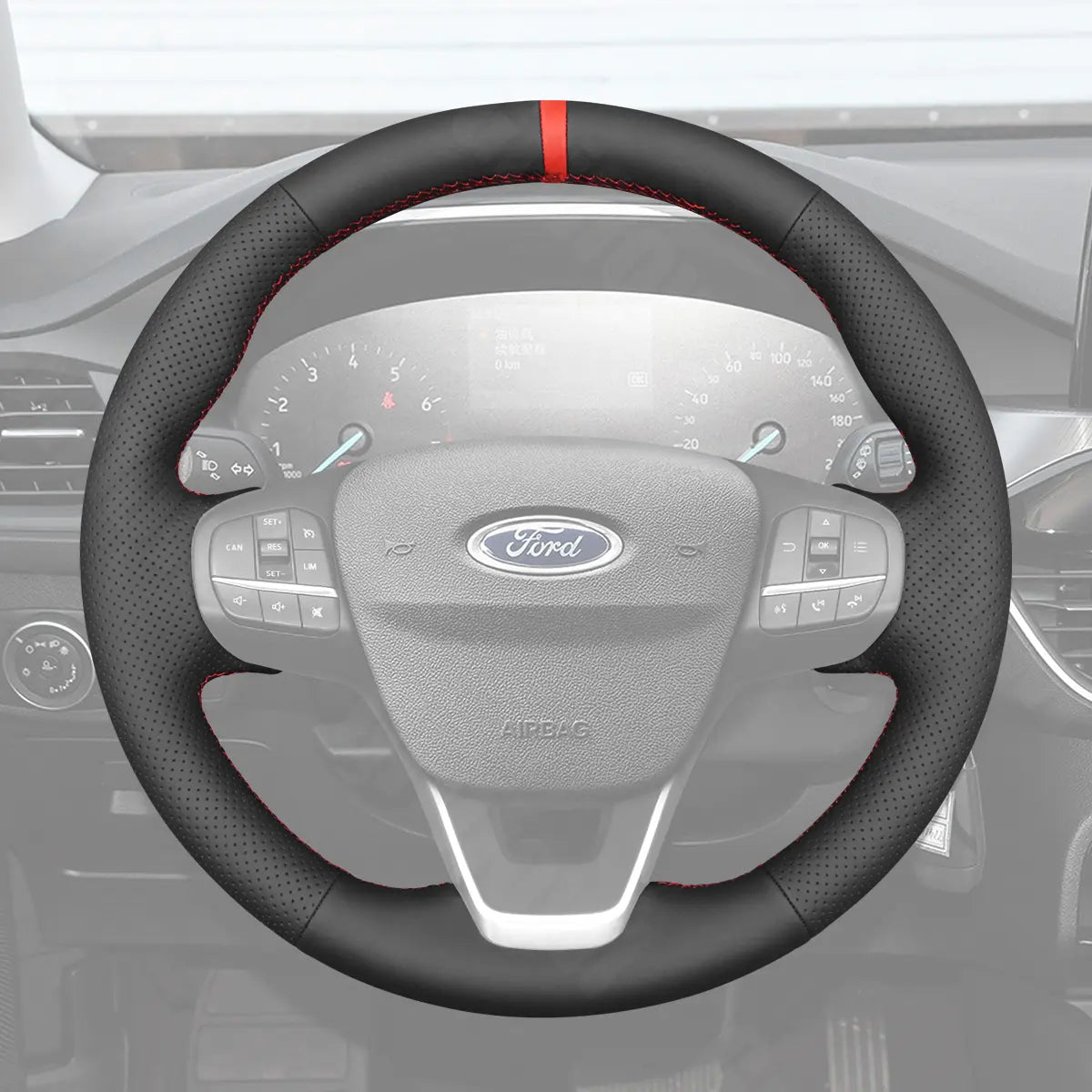 Griffowl Steering Wheel Cover for Bespoke Hatchback Ford Fiesta Mk8 Focus Mk4 Puma Transit Mk8 Courier Custom Tourneo Courier Custom Tourneo Courier Bronco Sport Escape Kuga III Puma Custom Maverick 2012-2024. Compact, hand-sewn DIY wrap for quick interior mods and grip upgrade.