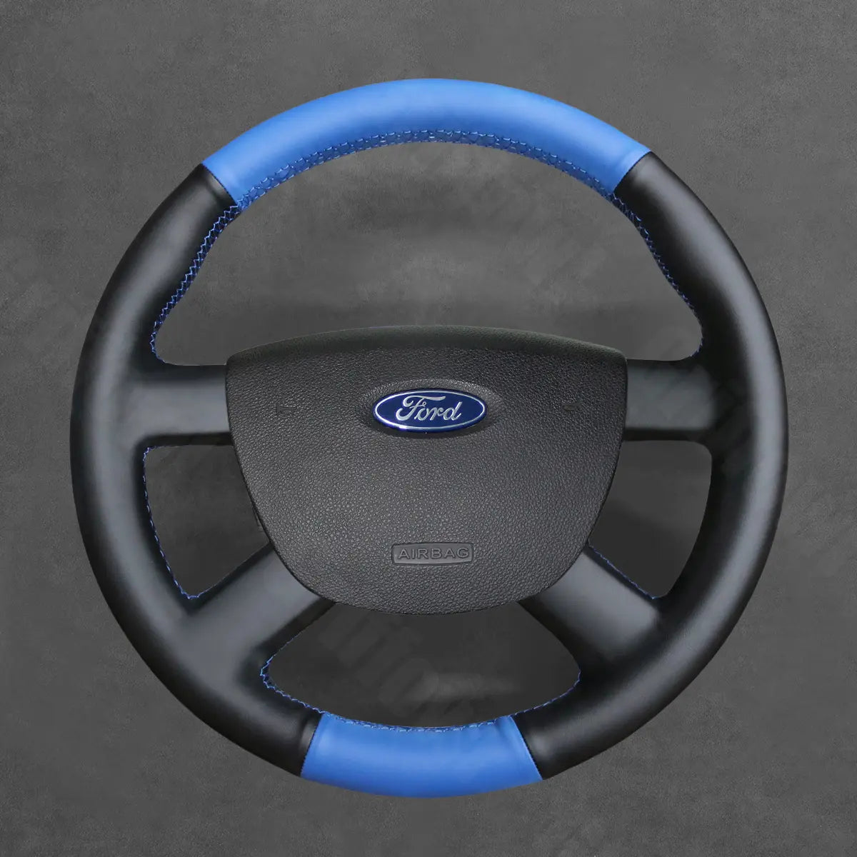 Griffowl Steering Wheel Cover for Bespoke Hatchback Ford Focus Mk2 Focus CC C-MAX Transit Mk5 Transit Connect Tourneo Connect 2003-2013. Compact, hand-sewn DIY wrap for quick interior mods and grip upgrade.