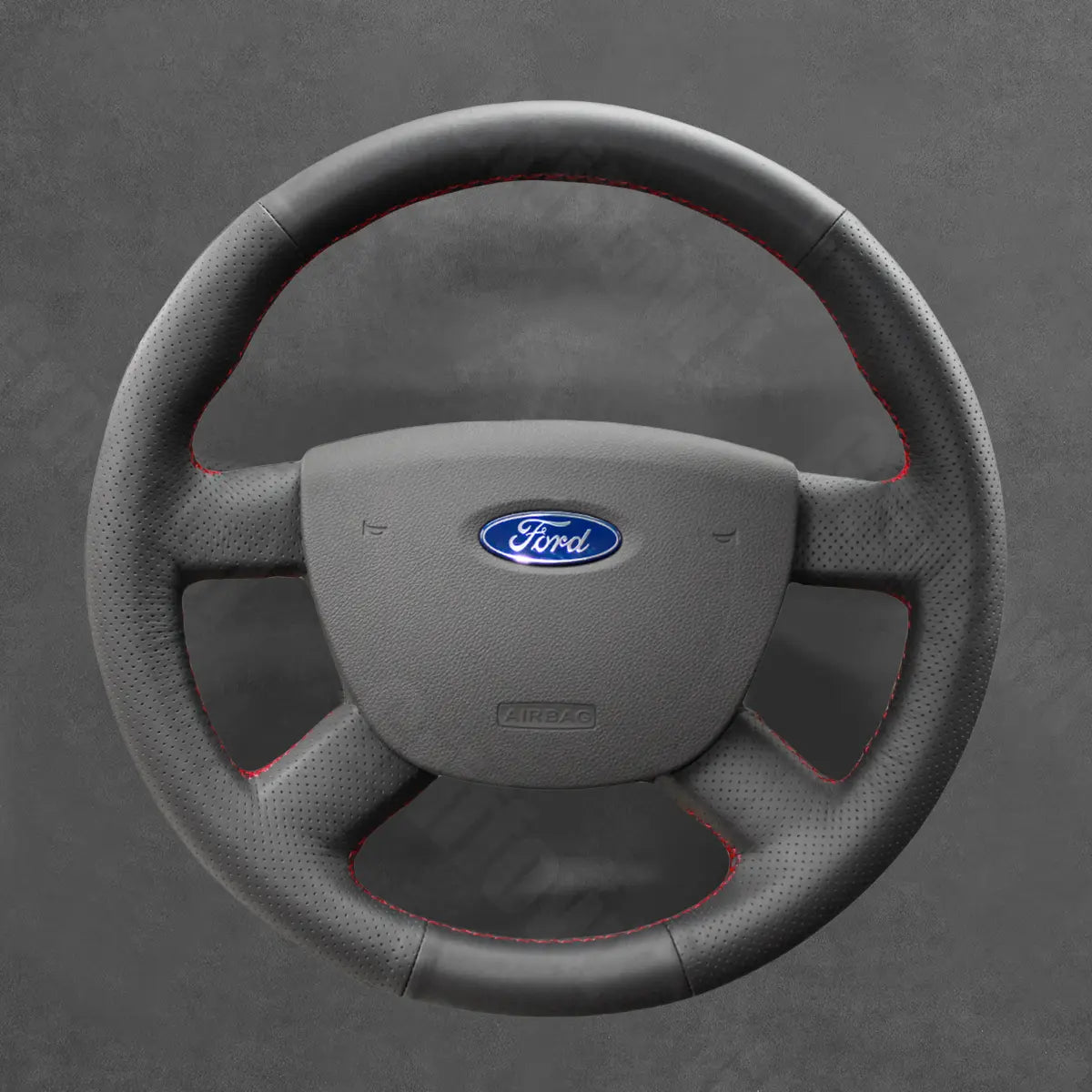 Griffowl Steering Wheel Cover for Bespoke Hatchback Ford Focus Mk2 Focus CC C-MAX Transit Mk5 Transit Connect Tourneo Connect 2003-2013. Compact, hand-sewn DIY wrap for quick interior mods and grip upgrade.