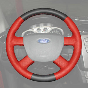 Griffowl Steering Wheel Cover for Bespoke Hatchback Ford Focus Mk2 Focus CC C-MAX Transit Mk5 Transit Connect Tourneo Connect 2003-2013. Compact, hand-sewn DIY wrap for quick interior mods and grip upgrade.