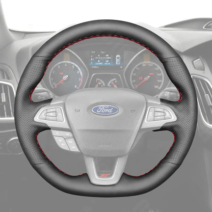 Griffowl Steering Wheel Cover for Bespoke Ford Focus Mk3 ST-Line Focus Mk3 Escape Kuga ST RS 2015-2018. Hand-sewn DIY kit blends grip, function, and style inside.