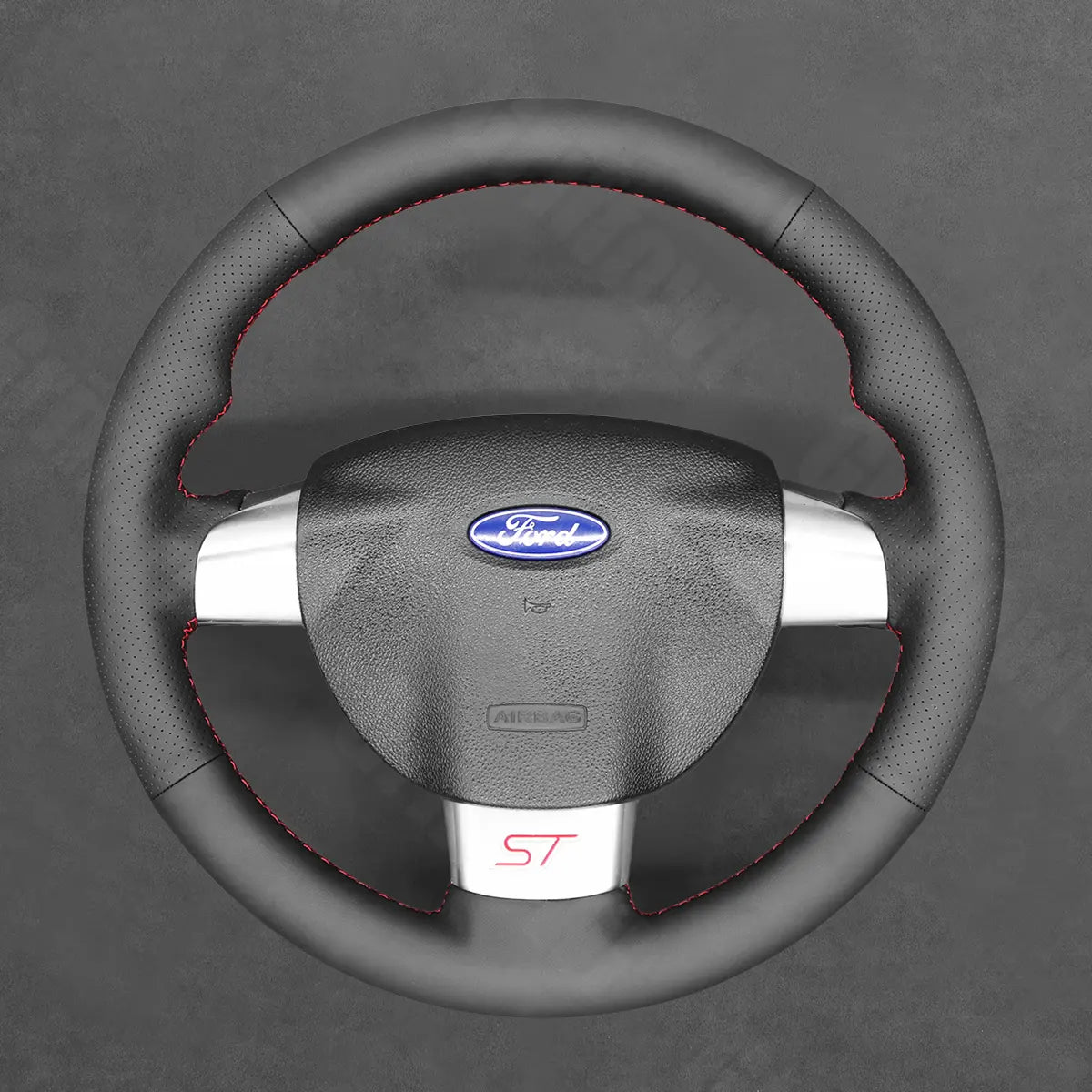 Griffowl Steering Wheel Cover for Bespoke Hatchback Ford Focus ST Focus RS Mk2 2005-2011. Elevate your interior with Griffowl's wrap and stitch kit.