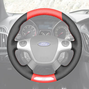 Griffowl Steering Wheel Cover for Bespoke Hatchback Ford Focus ST Mk3 2012-2014. For refined interior upgrades using our wrap and stitch kit.