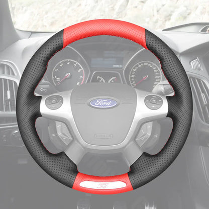 Griffowl Steering Wheel Cover for Bespoke Hatchback Ford Focus ST Mk3 2012-2014. For refined interior upgrades using our wrap and stitch kit.