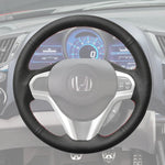 Griffowl Steering Wheel Cover for Bespoke Hatchback Honda CR-Z CRZ 2010-2015. Griffowl's interior mod with hand-sewn DIY steering wheel kit.