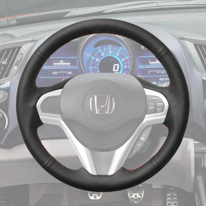 Griffowl Steering Wheel Cover for Bespoke Hatchback Honda CR-Z CRZ 2010-2015. Griffowl's interior mod with hand-sewn DIY steering wheel kit.