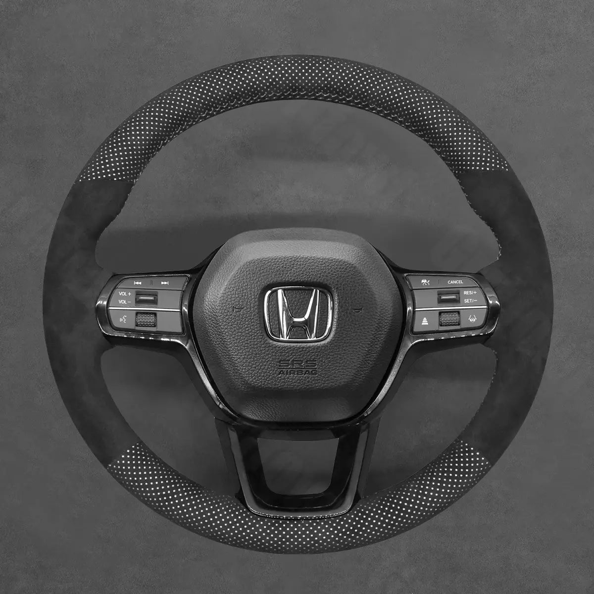 Griffowl Steering Wheel Cover for Bespoke Hatchback Honda Civic 11 2022-2025. Griffowl's interior mod with hand-sewn DIY steering wheel kit.