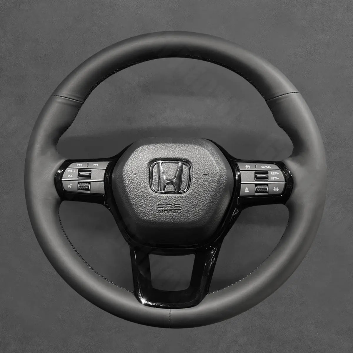 Griffowl Steering Wheel Cover for Bespoke Hatchback Honda Civic 11 2022-2025. Griffowl's interior mod with hand-sewn DIY steering wheel kit.