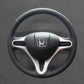 Griffowl Steering Wheel Cover for Bespoke Hatchback Honda Jazz Fit 2008-2015. Griffowl's interior mod with hand-sewn DIY steering wheel kit.