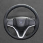 Griffowl Steering Wheel Cover for Bespoke Hatchback Honda Jazz Fit 2015-2020. Griffowl's interior mod with hand-sewn DIY steering wheel kit.