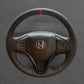 Griffowl Steering Wheel Cover for Bespoke Hatchback Honda Jazz Fit 2015-2020. Griffowl's interior mod with hand-sewn DIY steering wheel kit.