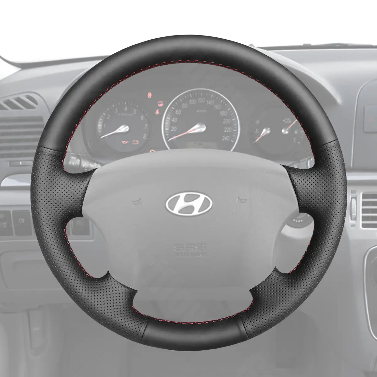 Griffowl Steering Wheel Cover for Bespoke Hatchback Hyundai Entourage 2007-2008. For refined interior upgrades using our wrap and stitch kit.
