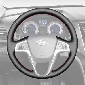 Griffowl Steering Wheel Cover for Bespoke Hatchback Hyundai i20 2008-2014. Perfect grip with our steering wheel wrap and custom interior touch.
