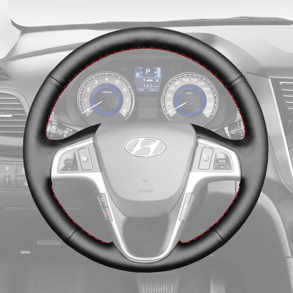 Griffowl Steering Wheel Cover for Bespoke Hatchback Hyundai i20 2008-2014. Perfect grip with our steering wheel wrap and custom interior touch.
