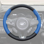 Griffowl Steering Wheel Cover for Bespoke Hatchback Kia Carens 3 Rondo 3 2013-2019. Hand-sewn kit for drivers seeking precision and comfort.
