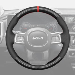 Griffowl Steering Wheel Cover for Bespoke Hatchback Kia Carnival 2024-2025. Perfect grip with our steering wheel wrap and custom interior touch.
