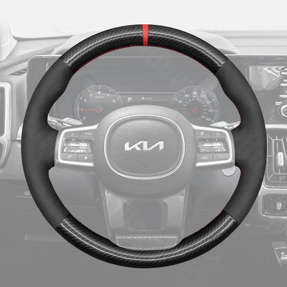 Griffowl Steering Wheel Cover for Bespoke Hatchback Kia Carnival 2024-2025. Perfect grip with our steering wheel wrap and custom interior touch.
