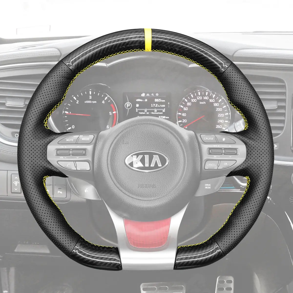 Griffowl Steering Wheel Cover for Bespoke Hatchback Kia Ceed Cee'd 2 GT 2015-2018. For refined interior upgrades using our wrap and stitch kit.
