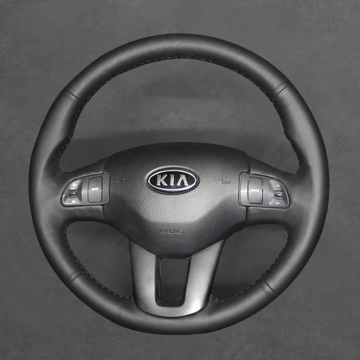 Griffowl Steering Wheel Cover for Bespoke Hatchback Kia Ceed Cee'd 2009-2013. Griffowl's interior mod with hand-sewn DIY steering wheel kit.
