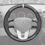 Griffowl Steering Wheel Cover for Bespoke Hatchback Kia Ceed Cee'd 2009-2013. Griffowl's interior mod with hand-sewn DIY steering wheel kit.
