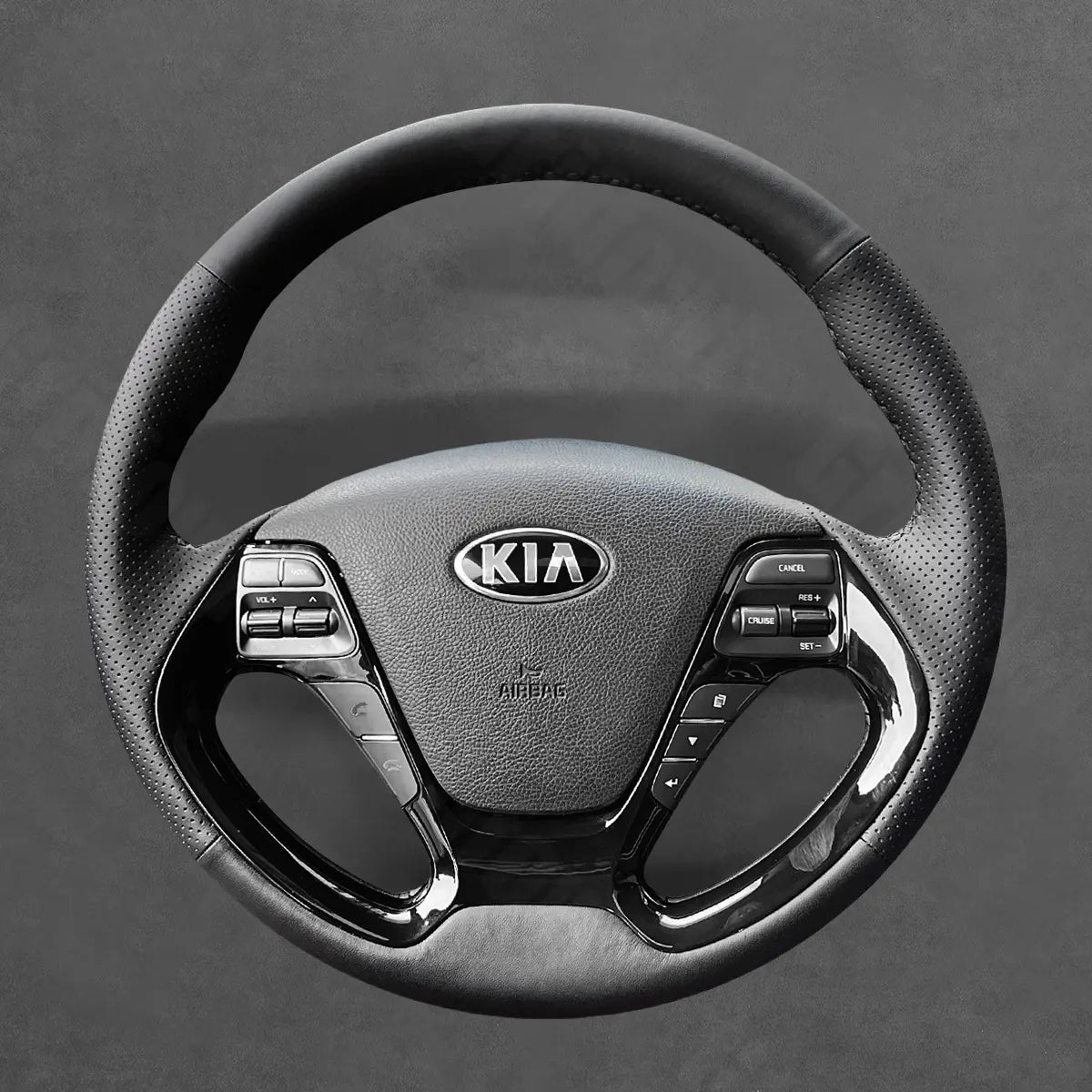 Griffowl Steering Wheel Cover for Bespoke Hatchback Kia Forte5 Ceed Cee'd 2 GT 2012-2015. Elevate your interior with Griffowl's wrap and stitch kit.

