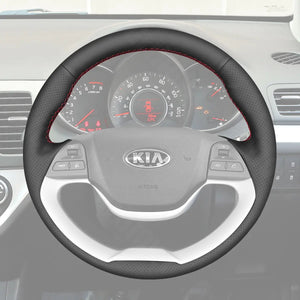 Griffowl Steering Wheel Cover for Bespoke Hatchback Kia Picanto 2 2011-2017. Perfect grip with our steering wheel wrap and custom interior touch.
