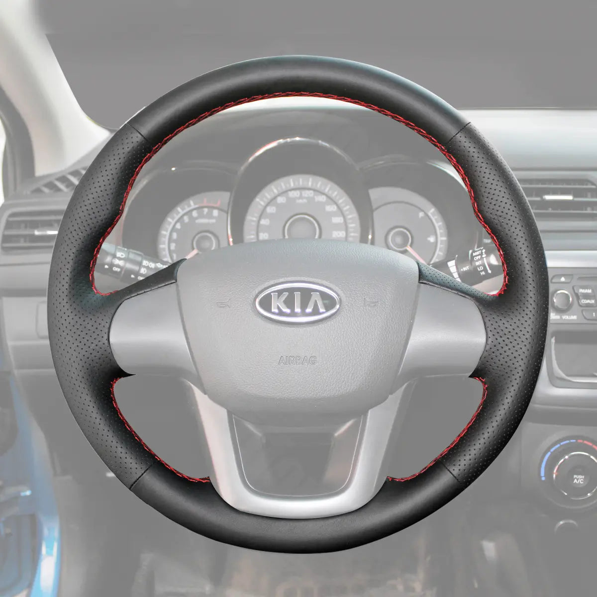 Griffowl Steering Wheel Cover for Bespoke Hatchback Kia Rio5 2012-2017. Perfect grip with our steering wheel wrap and custom interior touch.
