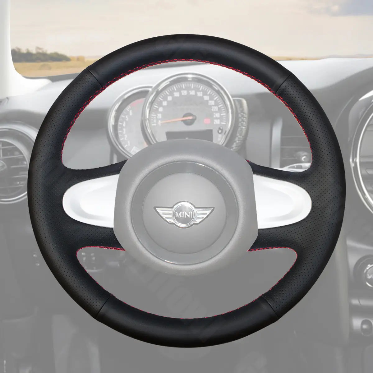 Griffowl Steering Wheel Cover for Bespoke Hatchback MINI Hatchback R56 Hardtop Clubman Clubvan 2012-2014. Perfect for enthusiasts seeking refined interior mods.
