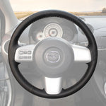 Griffowl Steering Wheel Cover for Bespoke Hatchback Mazda 2 2008-2014. Compact, hand-sewn DIY wrap for quick interior mods and grip upgrade.